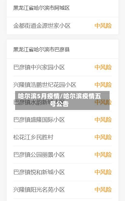 哈尔滨5月疫情/哈尔滨疫情五号公告-第2张图片