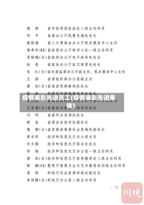 疫情表彰先进员工(疫情表彰先进集体)