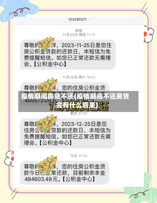 疫情期间房贷不还(疫情期间不还房贷会有什么后果)-第2张图片