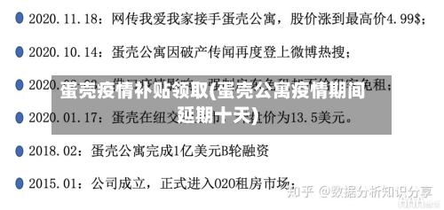 蛋壳疫情补贴领取(蛋壳公寓疫情期间延期十天)