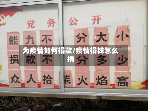 为疫情如何捐款/疫情捐钱怎么捐-第3张图片