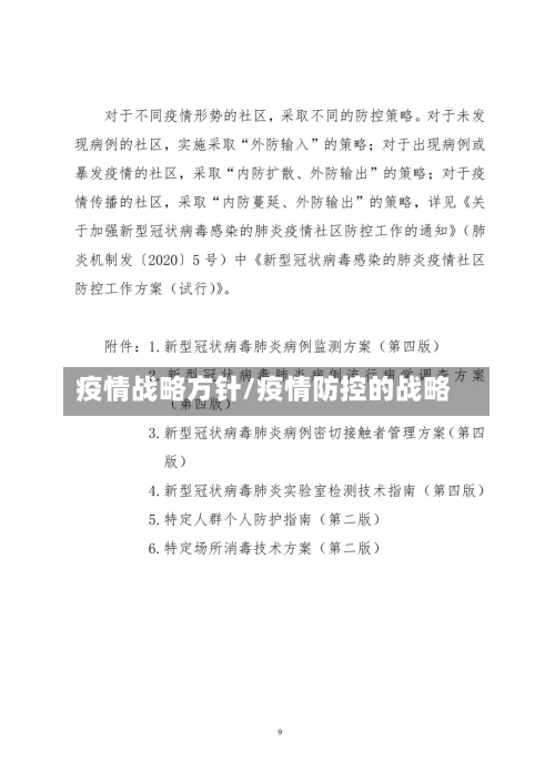 疫情战略方针/疫情防控的战略-第3张图片