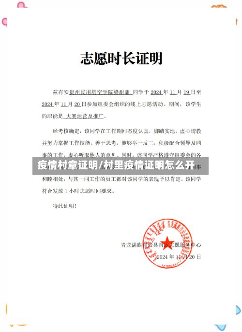 疫情村章证明/村里疫情证明怎么开