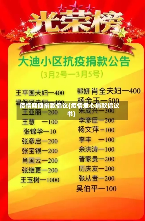 疫情期间捐款倡议(疫情爱心捐款倡议书)-第2张图片