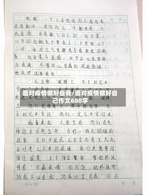 面对疫情做好自我/面对疫情做好自己作文600字-第2张图片