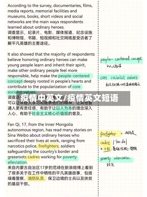 疫情中英文/疫情英文短语