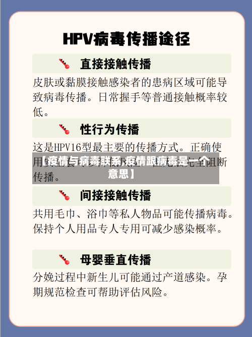 【疫情与病毒联系,疫情跟病毒是一个意思】